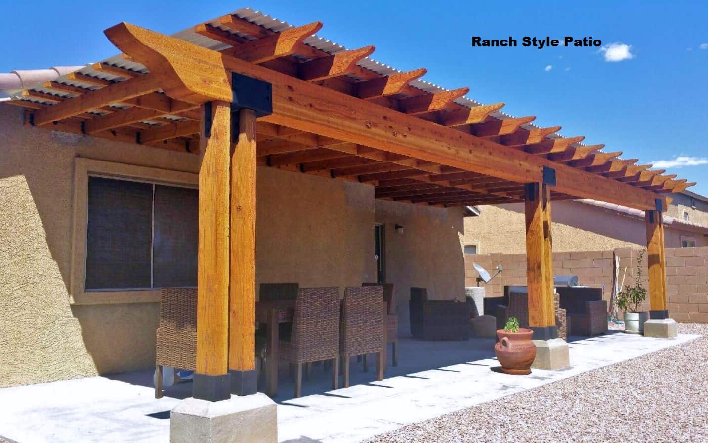 Large ranch style patio